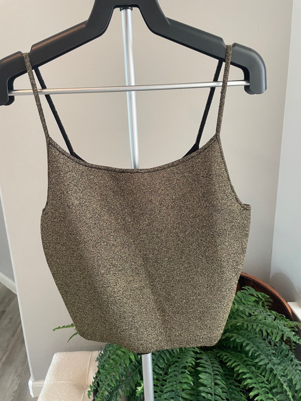 A.L.C. Metallic Gold Spaghetti-Strap Camisole